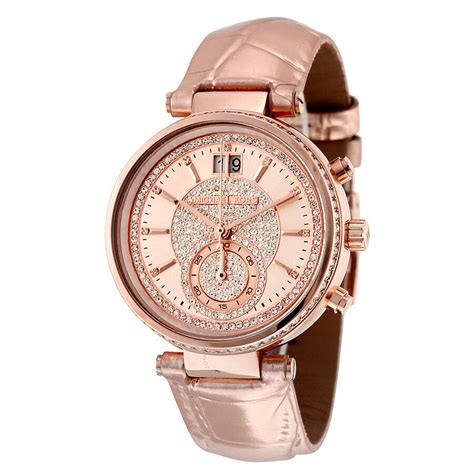 michael kors watch with crystals|rose gold mk watch.